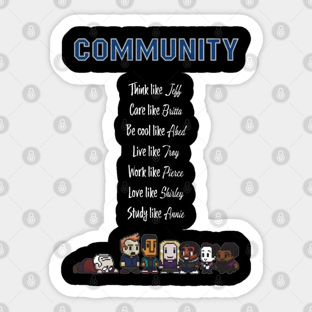 To be like Community · TV show Sticker by Uwaki